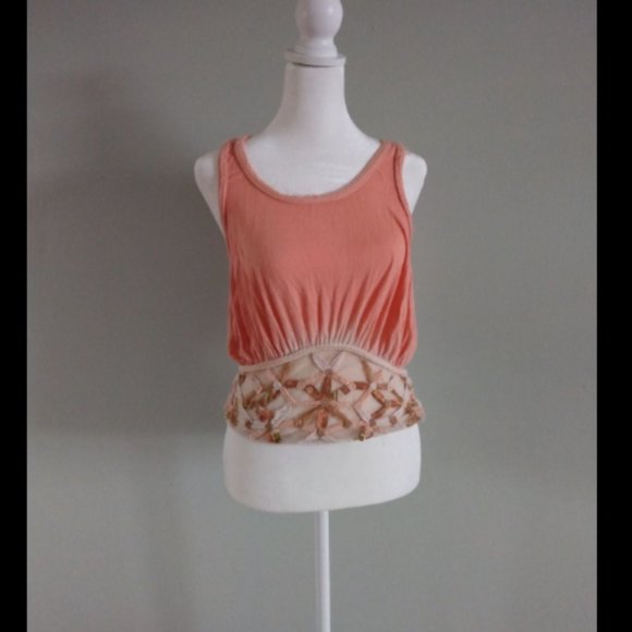 Free People Bohemian Floral Sleeveless Top Sz M - Picture 1 of 4